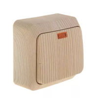 Lexel Этюд Дача Сосна Выключатель 1-клавишный с подсветкой (сх. 1), наружный 