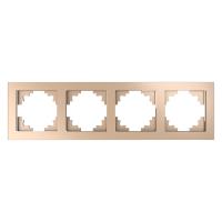 39805 Рамка 4-местная, серия Катрин, PFR00-7004-02, шампань STEKKER 