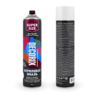 Аэрозольная эмаль Decorix 0118-21, белый глянцевый, 780 мл