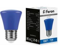 Лампа светодиодная, (1W) 230V E27 синий C45, LB-372