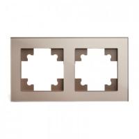 Рамка горизонтальная 2-местная, серия Катрин, GFR00-7002-02, шампань STEKKER /1/   528