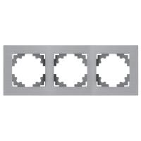 50019 Рамка 3-местная, металл, серия Катрин, МFR00-7003-03, серебро
