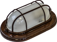 Termo 60 21 16 Светильник малый для бани/сауны овал с реш,IP54 100Вт 1хЕ27,венге, раб.t до +130С
