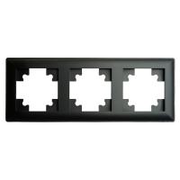39814 Рамка 3-местная, пластик, серия Катрин, PFR00-7003-05, черный STEKKER