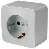 49326 Розетка 1-местная с/з открытого монтажа, 250В, 16А, IP20, серебро MST16-11-03