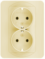 Розетка 2-ная с з/к  POWERMAN  SUNNY 5128 крем (8)