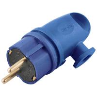 Вилка угловая с/з, каучук, 250В, 16А, IP44, серия Одри, RPG16-21-442 (B 16-002), синий