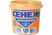 Защитный декоративный антисептик Сенеж Аквадекор, формула Х2, графит, 0,9 кг
