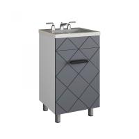 Тумба Куба 500 (1 дверь) графит с умывальником Fest 50