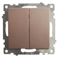 Выключатель 2-клавишный (механизм) 250В, 10А, серия Катрин, GLS10-7104-02, шампань 