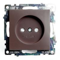 49025 Розетка 1-местная с защ. шт. (механизм) б/з, 250В,10А, серия Катрин, GLS10-7109-04, шоколад