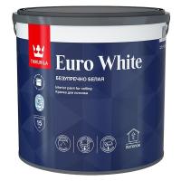 Краска для потолков глубокоматовая Tikkurila Euro White, база А, белый, 9 л