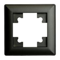 39812 Рамка 1-местная, пластик, серия Катрин, PFR00-7001-05, черный STEKKER