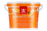 Краска моющаяся полуматовая Tikkurila Remontti-Assa, база А, белый, 2,7 л