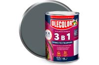 Грунт-эмаль по ржавчине OLECOLOR, серый, 0,9 кг