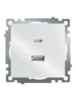 50051 Розетка 2-мест. USB + type C (механизм), 250В, 3А, max 20W, серия Катрин, GLS10-7116-01, белый