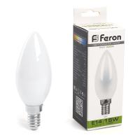 38257 Лампа светодиодная (15W) 230V E14 4000K матовая, LB-717 Feron