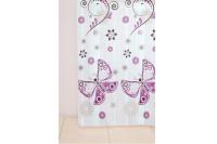 Штора для ванной Delphinium "Бабочки" ПВХ 180х180см, 12 колец, мультиколор