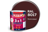 Грунт-эмаль по ржавчине OLECOLOR, коричневый, RAL8017, 2 кг