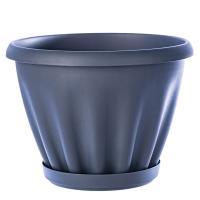 Горшок "Знатный" с поддоном M304ГРАФ, графит, D27 см, 6,7 л