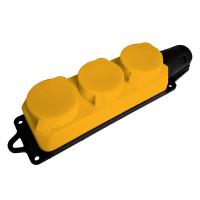 49407 Розетка переносная 3-местная с/з, каучук, серия Одри, RST16-23-44-6 (РП 16-334), желтый