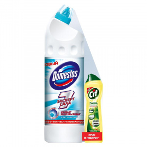 DOMESTOS набор 1л  УЛЬТРА БЕЛЫЙ + CIF Актив Лимон 230мл Бесплатно (8)