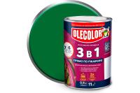 Грунт-эмаль по ржавчине OLECOLOR, зеленый, 0,9 кг