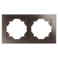 39818 Рамка 2-местная, серия Катрин, PFR00-7002-04, шоколад STEKKER