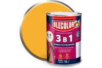 Грунт-эмаль по ржавчине OLECOLOR, желтый, 0,9 кг