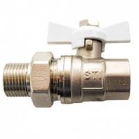 Кран-бабочка шаровый STI, накидная гайка, D20 мм