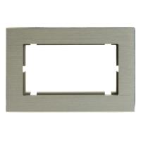 50031 Рамка 2-местная (без перемычки), металл, серия Катрин, МFR00-7012-03, серебро