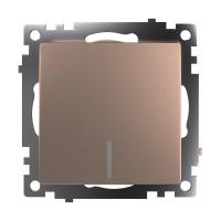 Выключатель 1-клавишный c индикатором (механизм), 250В, 10А, серия Катрин, GLS10-7101-02, шампань 