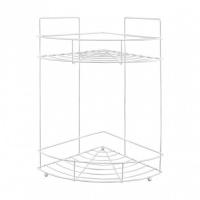 Полка для ванной угловая 2 яруса,хром,22*22*38см,металл хромир,(W2348A-2),4723/Рыжий Кот