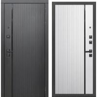 Дверь металлическая Алегро черный муар с блестками Черный Кварц/Белый Софт (860), правая