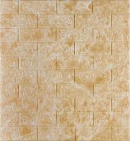 Самоклеющиеся 3D панели для стен, Кирпич мрамор кремовый 700*700 мм (3мм)