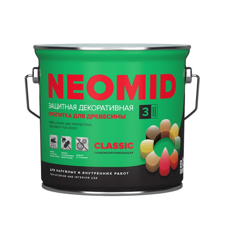 Защитная декоративная пропитка NEOMID Bio Color Classic, бесцветный, 2,7 л