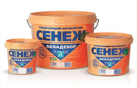 Защитный декоративный антисептик Сенеж Аквадекор, венге, 2,5 кг