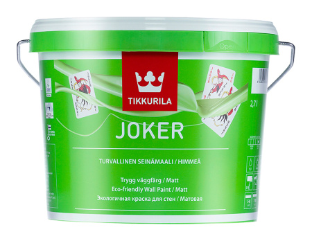Краска интерьерная матовая Tikkurila Joker, база А, белый, 2,7 л