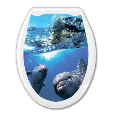 Сиденье для унитаза жесткое Океан Дельфины (10)