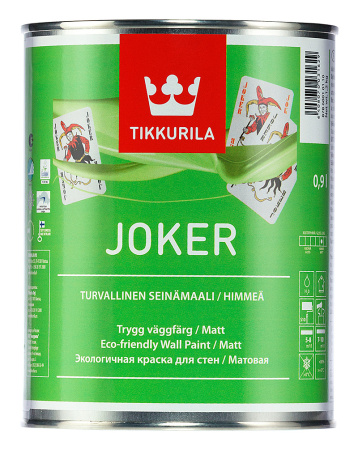 Краска интерьерная матовая Tikkurila Joker, база С, под колеровку, 0,9 л