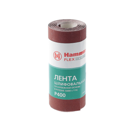 216-007 Шлиф-лента  HAMMER FLEX  5000*115мм, ткань основа, Р400, рулон