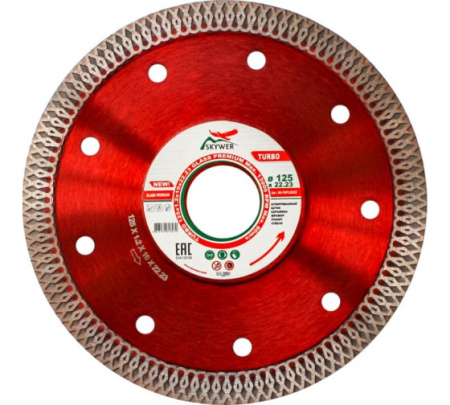 Круг алм. TURBO GLASS PREMIUM 125*1.2*10*22.23 "SKYWER" SK-TGP12522