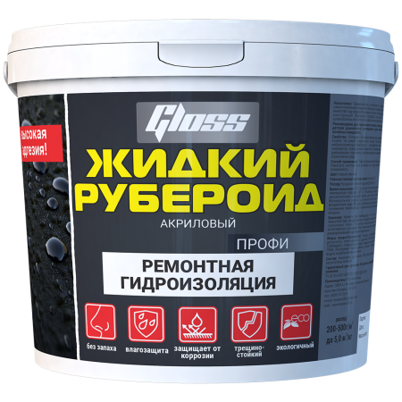 Жидкий рубероид черный 3 кг Gloss