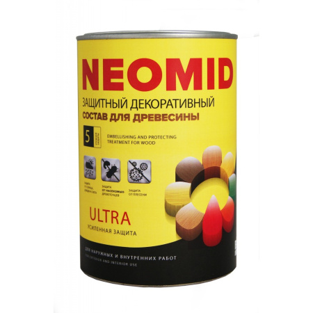 Защитный декоративный состав NEOMID Bio Color Ultra, тик, 0,9 л