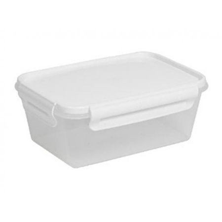 390806  Контейнер д/продуктов 0,8л прямоугольный белый (18)