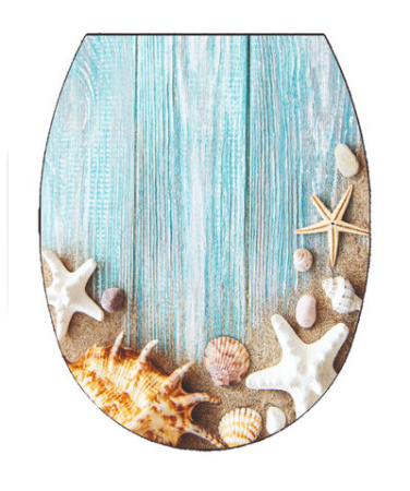 Сиденье для унитаза жесткое Океан LUX Пляж с детской накладкой (10)