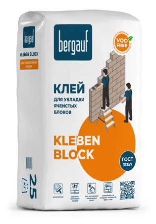 Клей для укладки ячеистых блоков Bergauf Kleben Blok, 25 кг