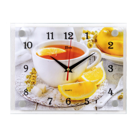 2026 -124 Часы настенные " Чай с лимоном" "21 Век"