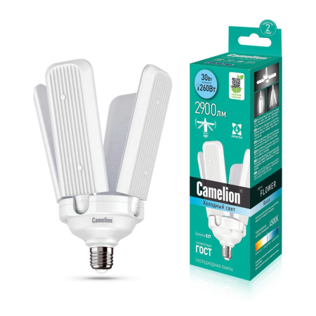 Camelion LED30-HW/845/E27 (Эл.лампа светодиодная трансформер 30Вт, 4 лепестка поворотные, 220В) /1/2