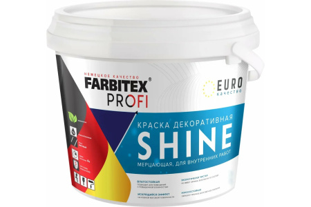 Краска акриловая влагостойкая мерцающая 7 кг FARBITEX профи